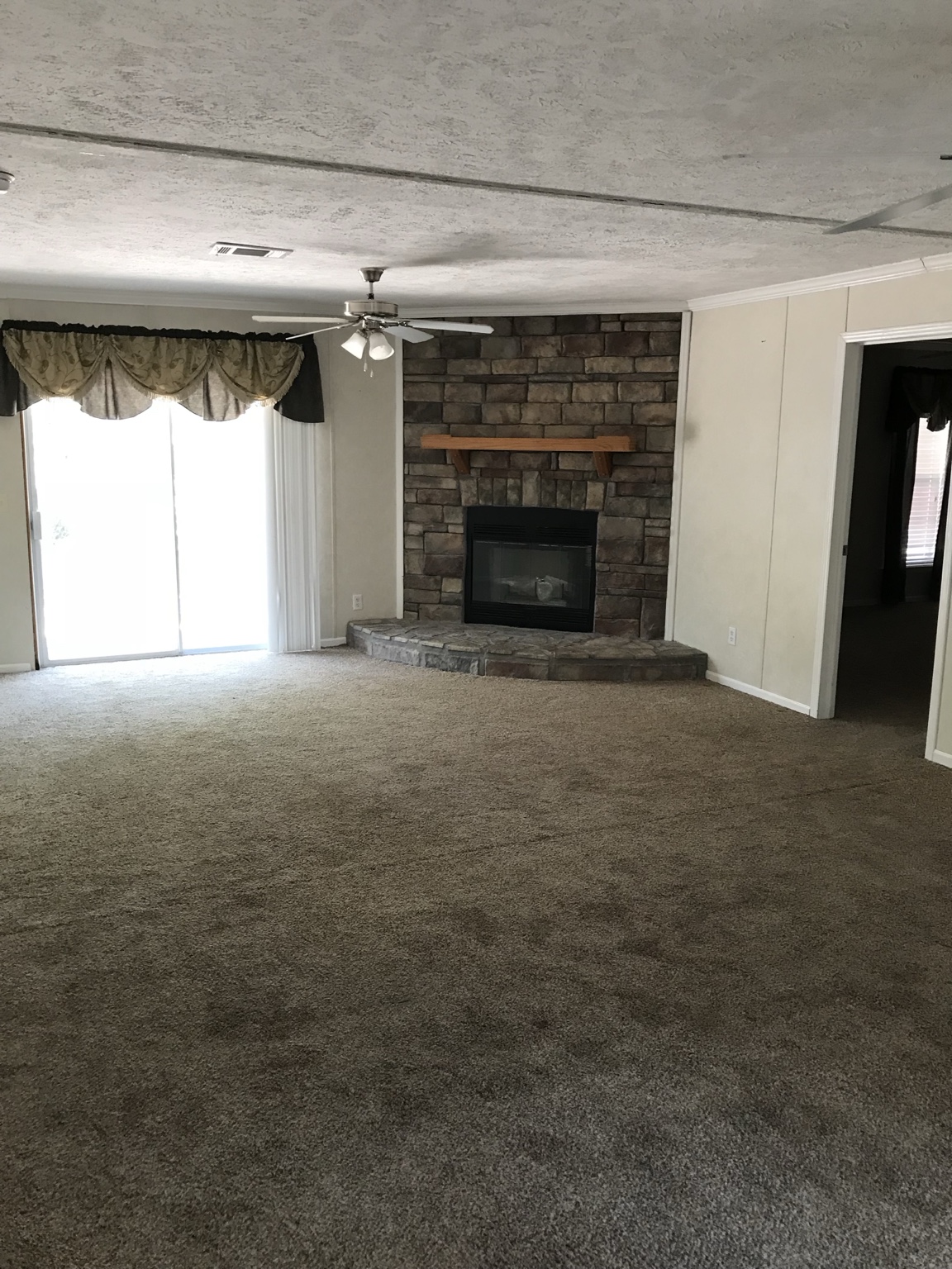 Living room with fireplace